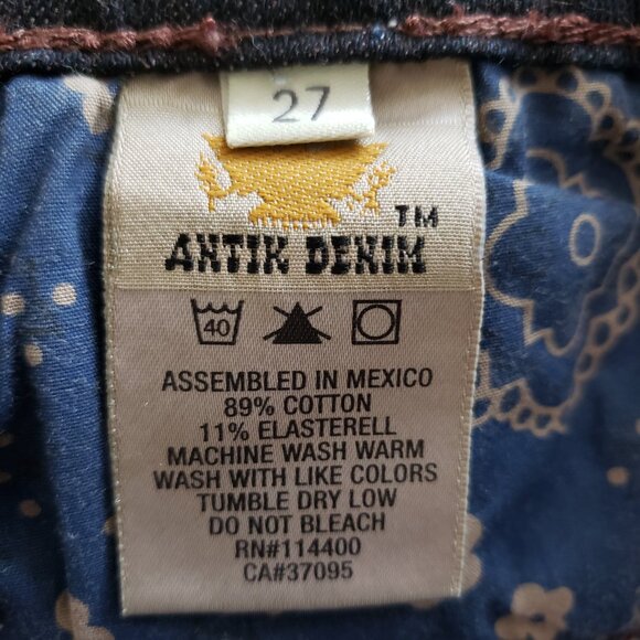 Y2K Antik Denim Grunge Embroidered Studded Capri Jeans SZ 27 - Picture 10 of 10